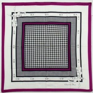 Christian Dior Houndstooth Silk Scarf